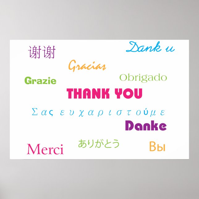 Obrigado em muitos idiomas Poster (Frente)