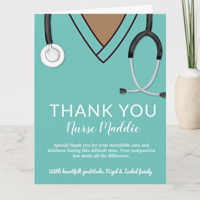 Obrigado enfermeira e cartão de médico (Frente)