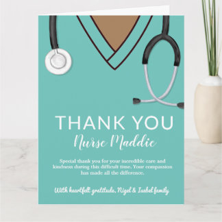 Obrigado enfermeira e cartão de médico