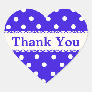 Obrigado Etiqueta de Bolinhas azul e branca / Etiq