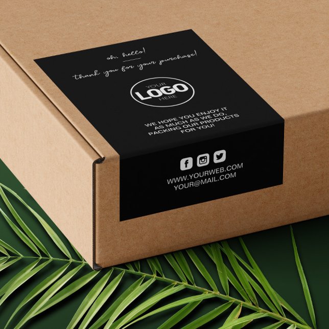 Obrigado Etiqueta de entrega de pacotes de logotip (Criador carregado)