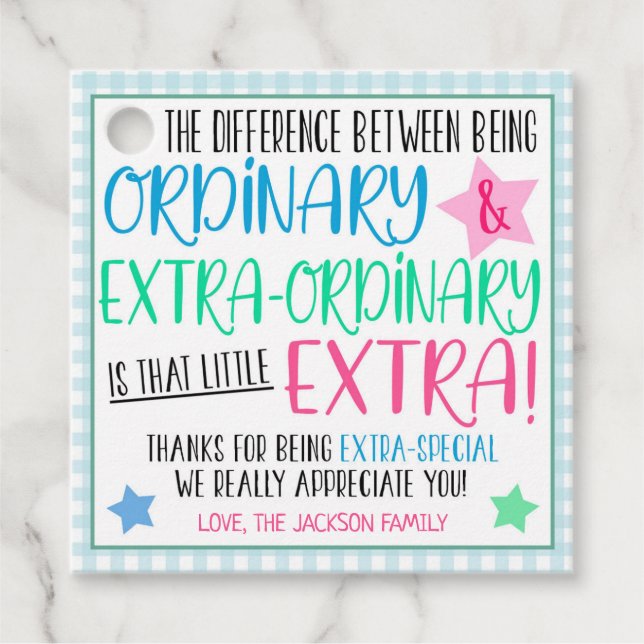 Obrigado Etiqueta de presentes (Frente)