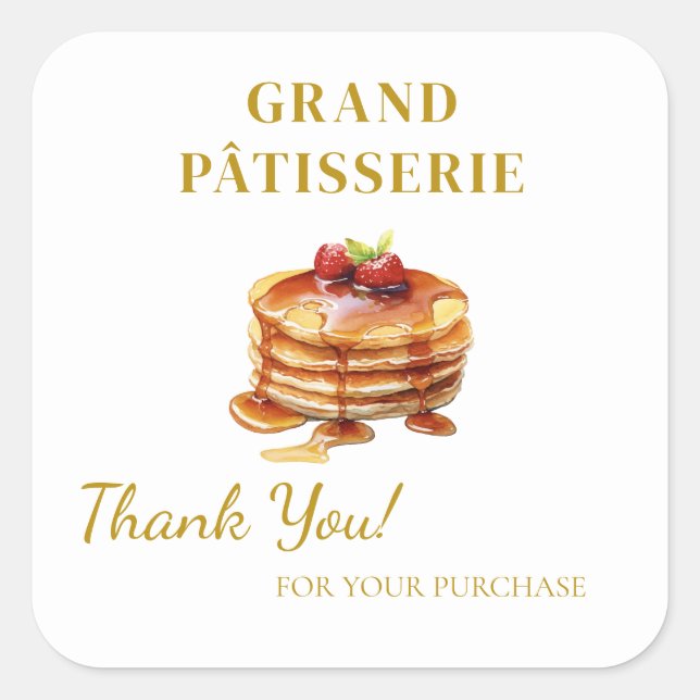 Obrigado Etiqueta para Café e Bakery pequenas empr (Frente)