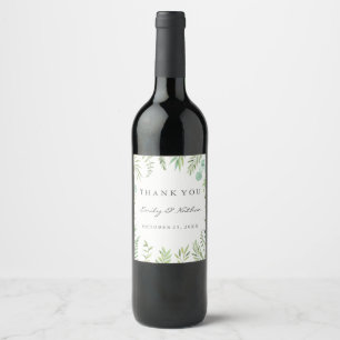 Obrigado etiqueta verde do vinho do casamento da