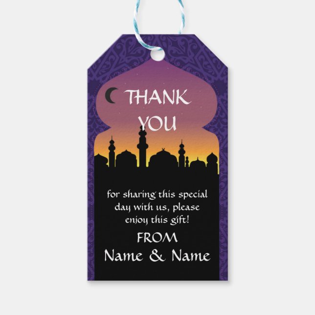 Obrigado Etiquetas Arabian Nights Impressão Weddin (Frente)
