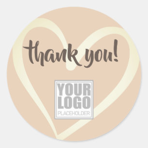 Obrigado Etiquetas Light Cream Beige Love Heart Lo