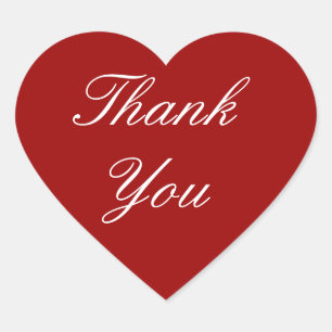 Obrigado etiquetas no coração vermelho