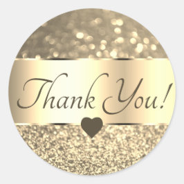 Obrigado Etiquetas Ouro Elegante Estrelas Glitter 