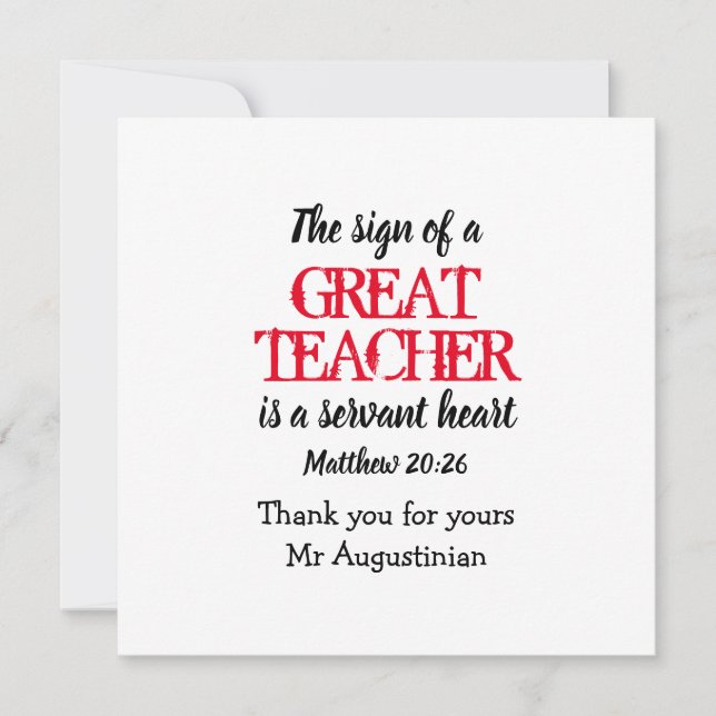 Obrigado EXCELENTE PROFESSOR SERVANT HEART Scripti (Frente)