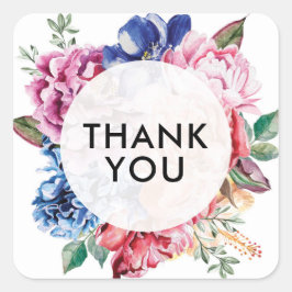 Obrigado floral brilhante seus adesivos