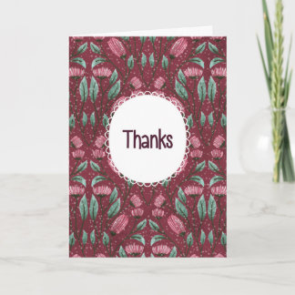 Obrigado floral com cartão de moldura de texto
