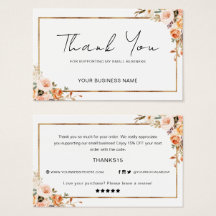 Obrigado Floral De Outono Para Sua Pequena Empresa