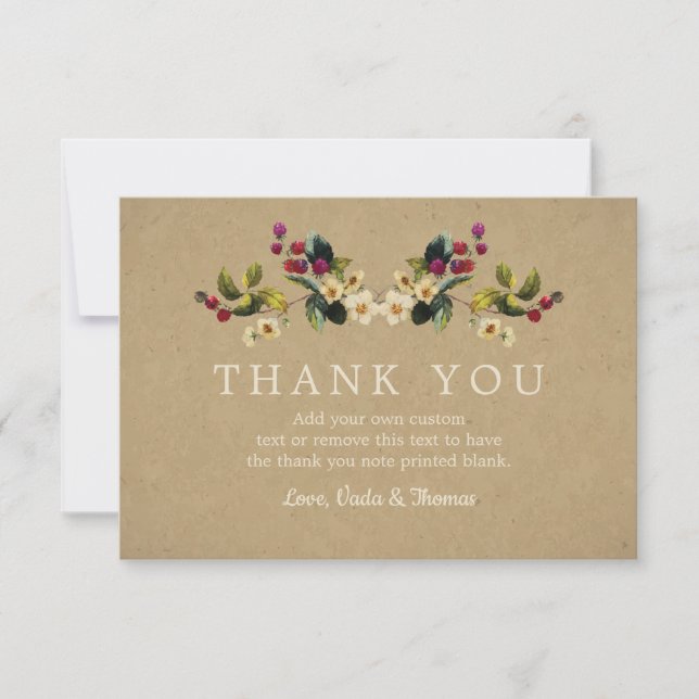 Obrigado floral do país você cartões (Frente)