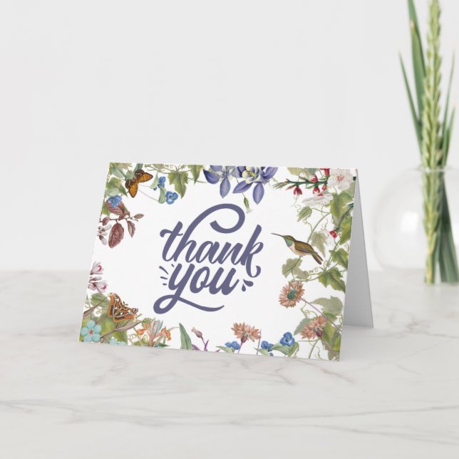 Obrigado Floral Hummingbird e Cartão Butterfly (Frente)