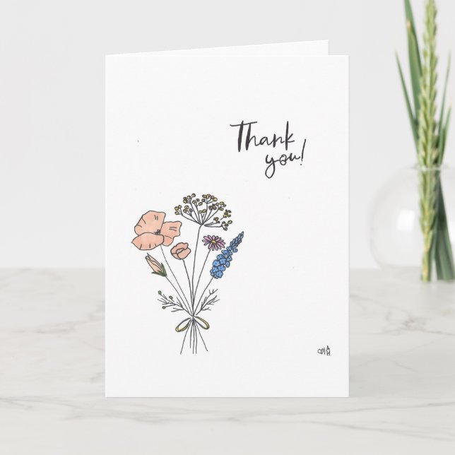 Obrigado Flores Cartão 4 (Frente)