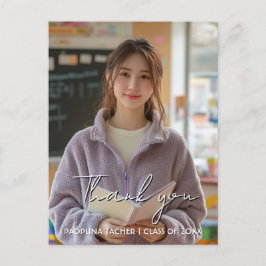 Obrigado, foto personalizada de graduação 2 Cartão