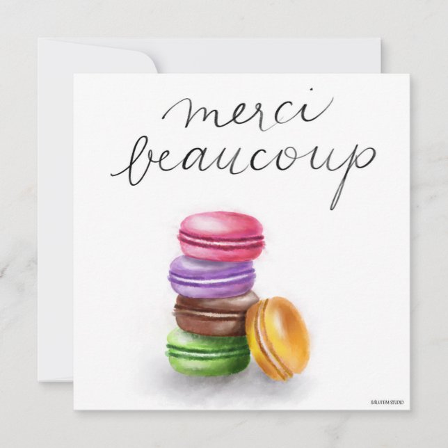 Obrigado francês Macaron Merci Beaucoup (Frente)