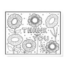 Obrigado Gem Flowers Coloring Page Poster