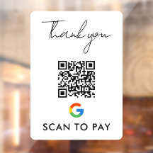 Obrigado Google Pay QR Code Scan to Pay White