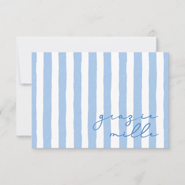 Obrigado Grazie Mille Cartão De Nota Italiano (Frente)