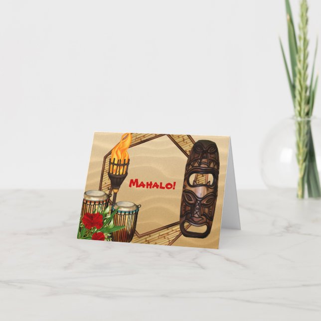 Obrigado havaiano de Luau você cartões (Frente)