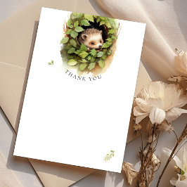 Obrigado Hedgehog Woodland Chá de fraldas Watercol