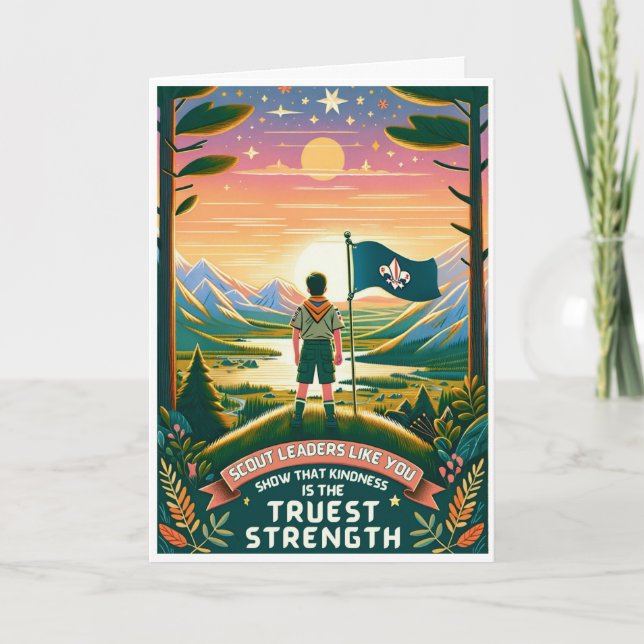 Obrigado, Kind Scout Leader! Cartões de agradecime (Frente)