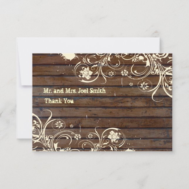 Obrigado liso de madeira idoso você cartões com (Frente)