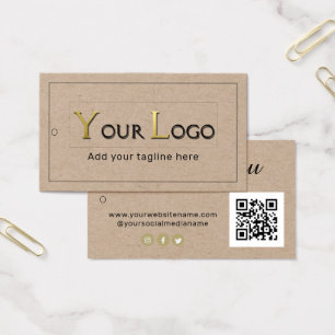 Obrigado Logotipo QR Código Kraft Tag de travame