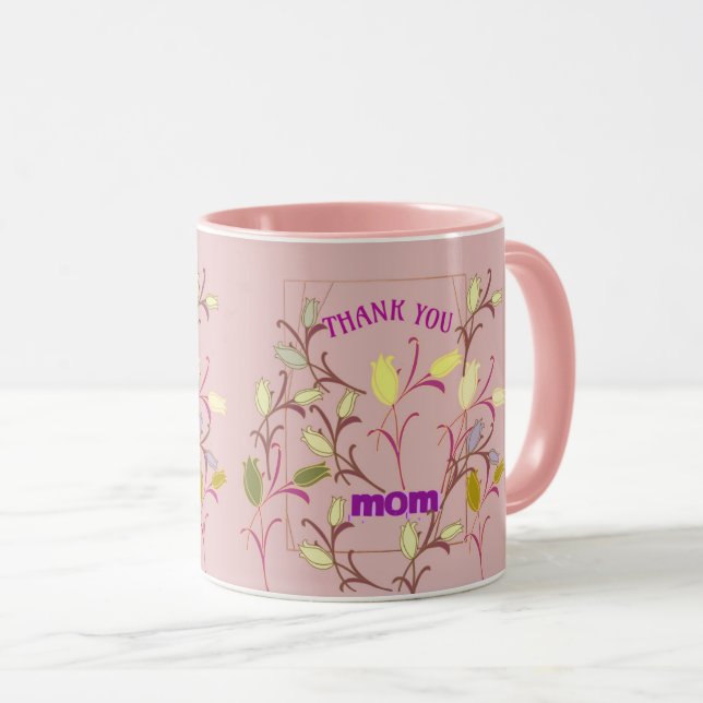 OBRIGADO MÃE CANECA ARTE SIMPLES PRESENTE PARA QUA (Frente Esquerda)