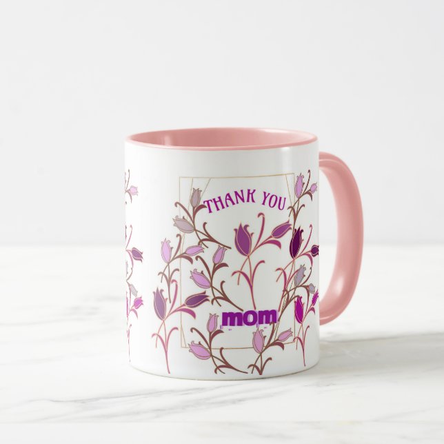 OBRIGADO MÃE CANECA ARTE SIMPLES PRESENTE PARA QUA (Frente Esquerda)