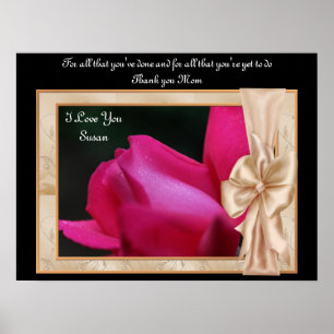 Obrigado Mãe Rosebud Poster Personalizado Impress