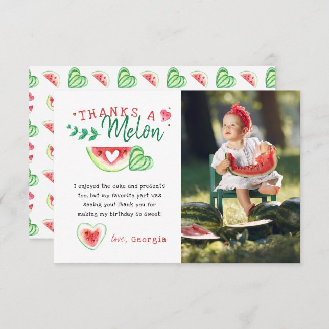 Obrigado Melão | Agradecimento de Aniversário de M (Frente/Verso)