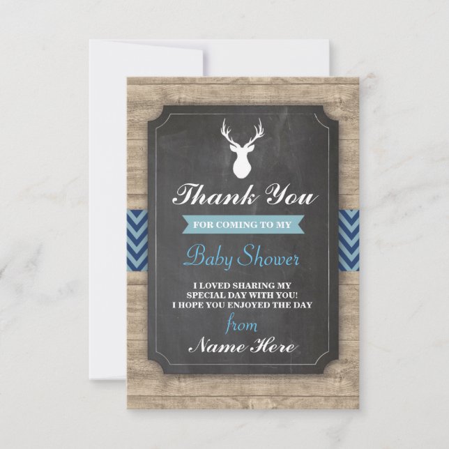 Obrigado menino azul dos cartões do veado do chá (Frente)