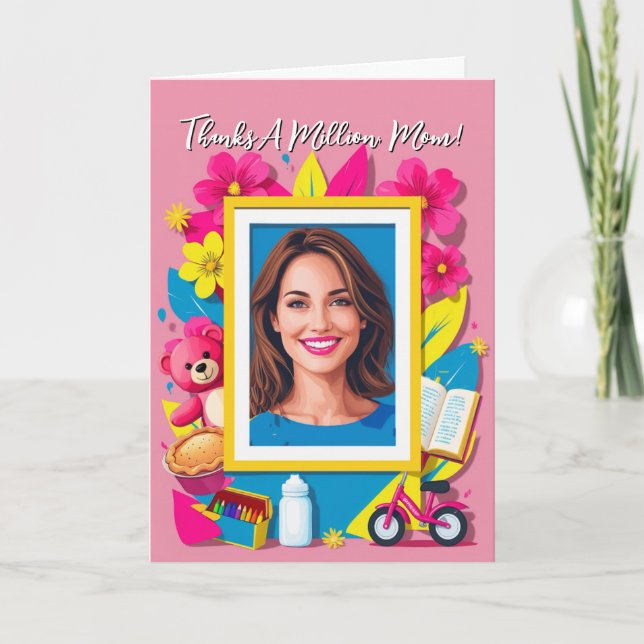 Obrigado milhão, mãe! Cartão de Dia da Mãe (Frente)