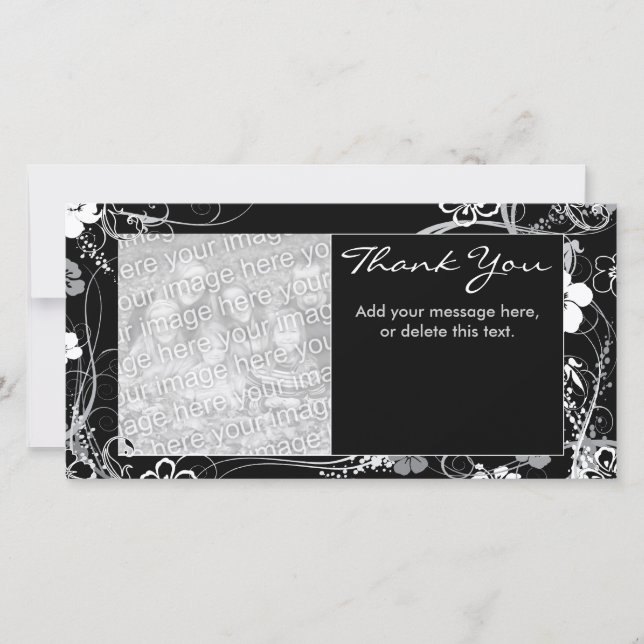 Obrigado moderno preto e das cinzas você cartões (Frente)