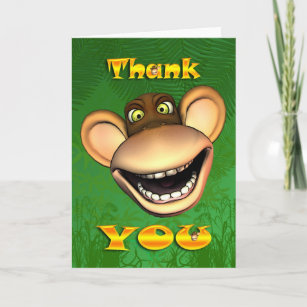 Obrigado monkey a cara, cartão alegre feliz