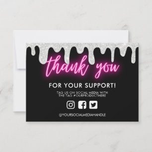 Obrigado Neon Glitter Drill Custom Media Insert