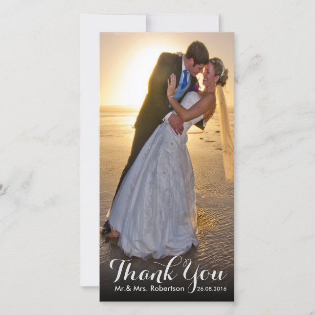 Obrigado Nota | Modelo de Foto Simples de Casament (Frente)