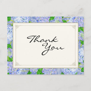 Obrigado Notas Blue Hydrangea Lace Floral Formal