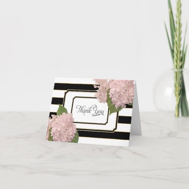 Obrigado Notas Hydrangeas Floral Art Deco Strike (Frente)