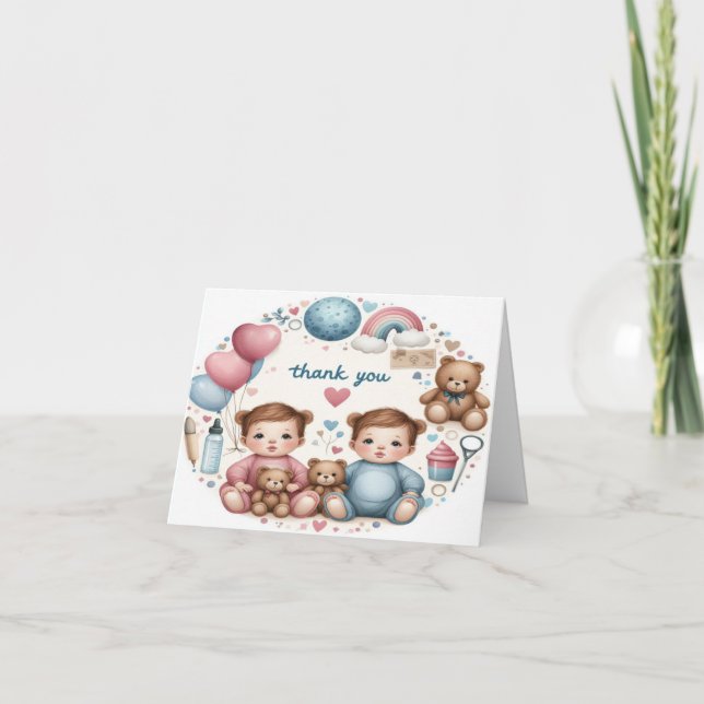 Obrigado Notas para as gêmeas ou para o novo prese (Frente)