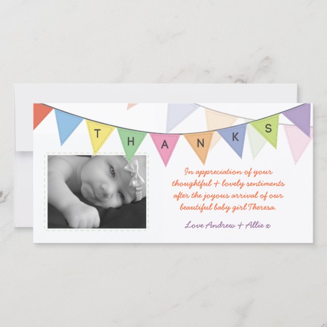 Obrigado novo do bebê você cartões de fotos da (Frente)