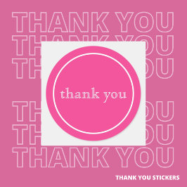 obrigado-o com um adesivo redondo colante clássico