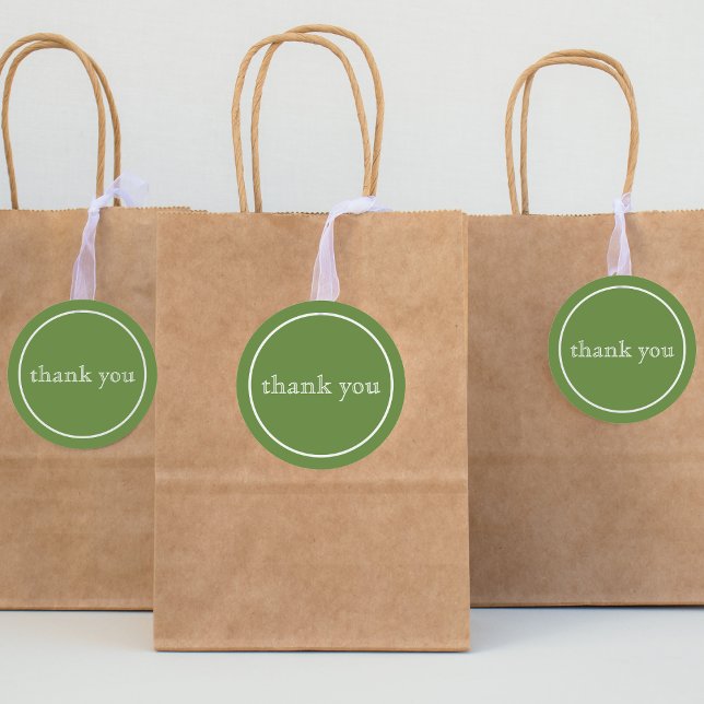 obrigado-o com um adesivo verde redondo clássico (Criador carregado)