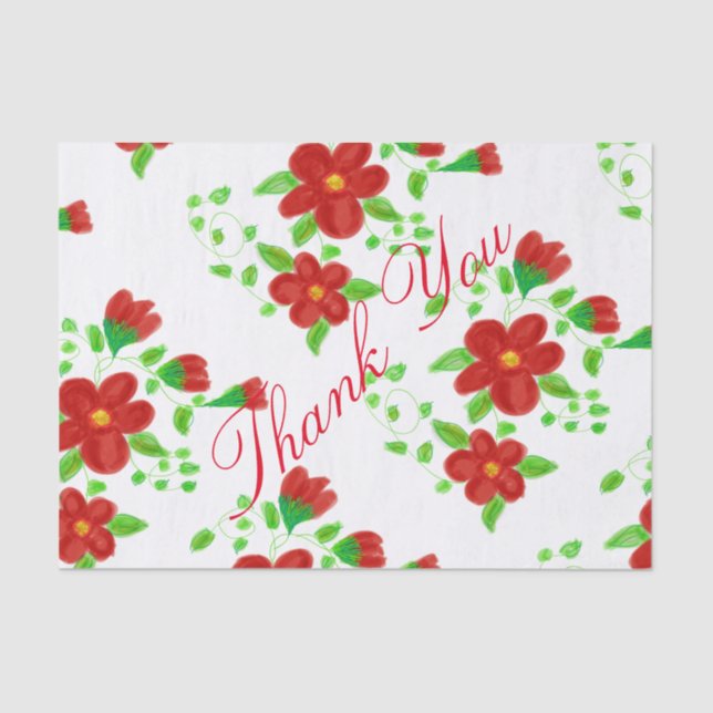 Obrigado Papel De Tecido Floral (Frente )