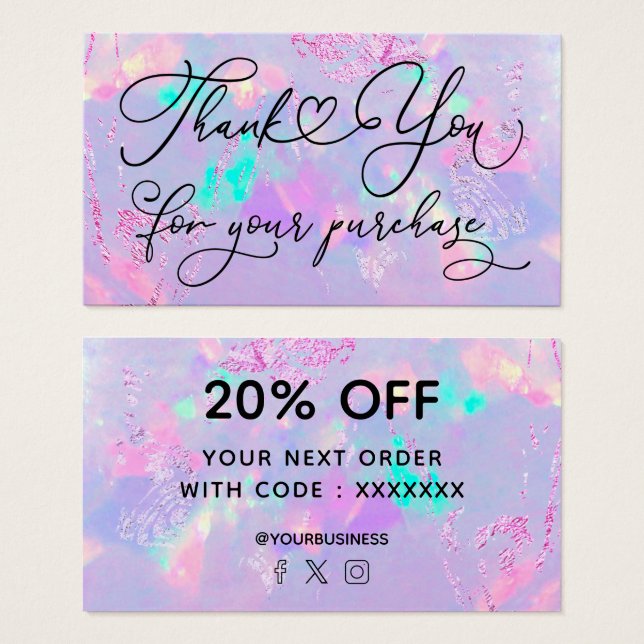 obrigado para a sua compra de opal roxo (Frente & Verso)