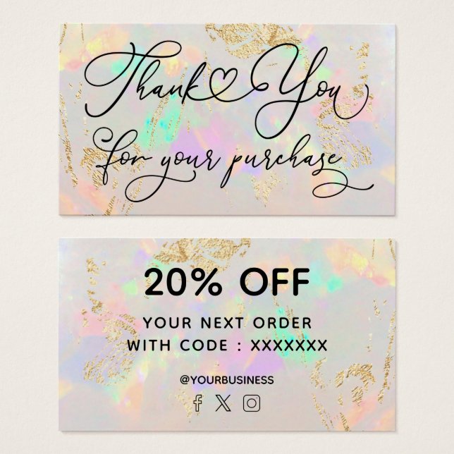 obrigado para a sua opção de compra (Frente & Verso)