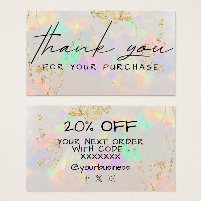 obrigado para a sua opção de compra (Frente & Verso)