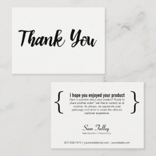 Obrigado para seu cartão de visita